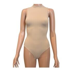 Skims XS mock neck thong back layering shaper bodysuit BC 3288